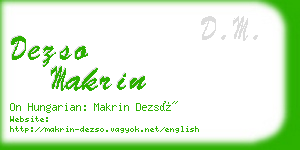 dezso makrin business card